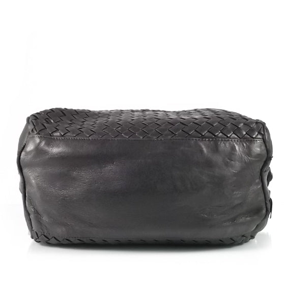 Vintage Woven Leather Shoulder Bag Nero