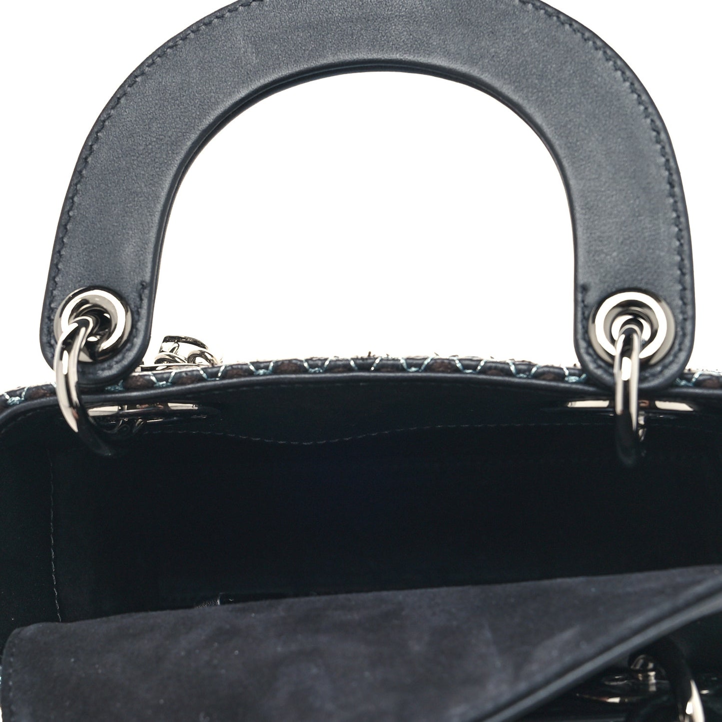 Sequin Embroidery Mini Lady Dior Blue
