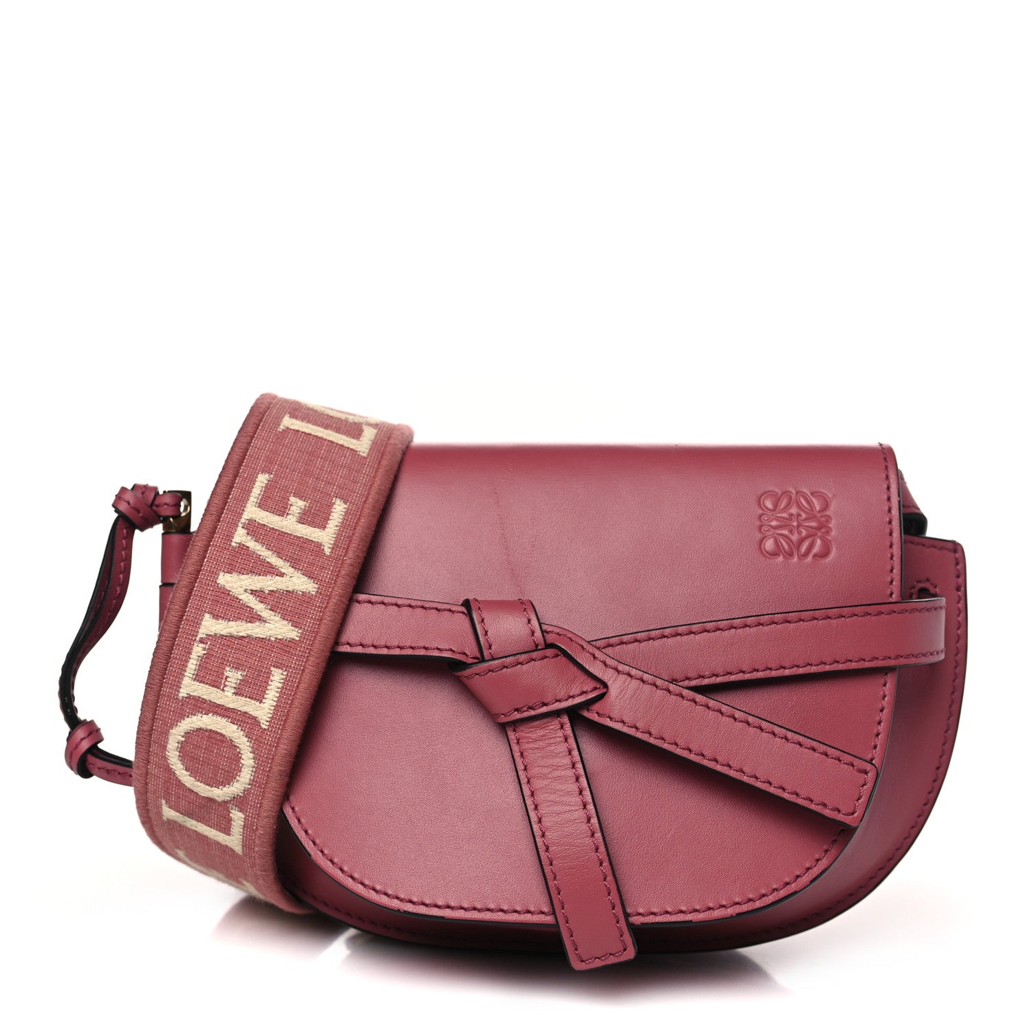 Loewe Calfskin Jacquard Mini Gate Dual Bag Plum 1 of 10