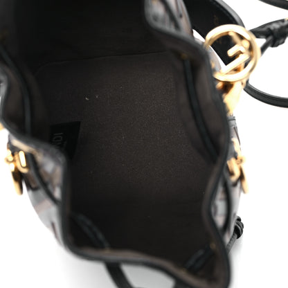 Fendi Vitello Liberty F is Fendi Bi-Color FF 1974 Embossed Mini Mon Tresor Bucket Bag Maya Black 5 of 11
