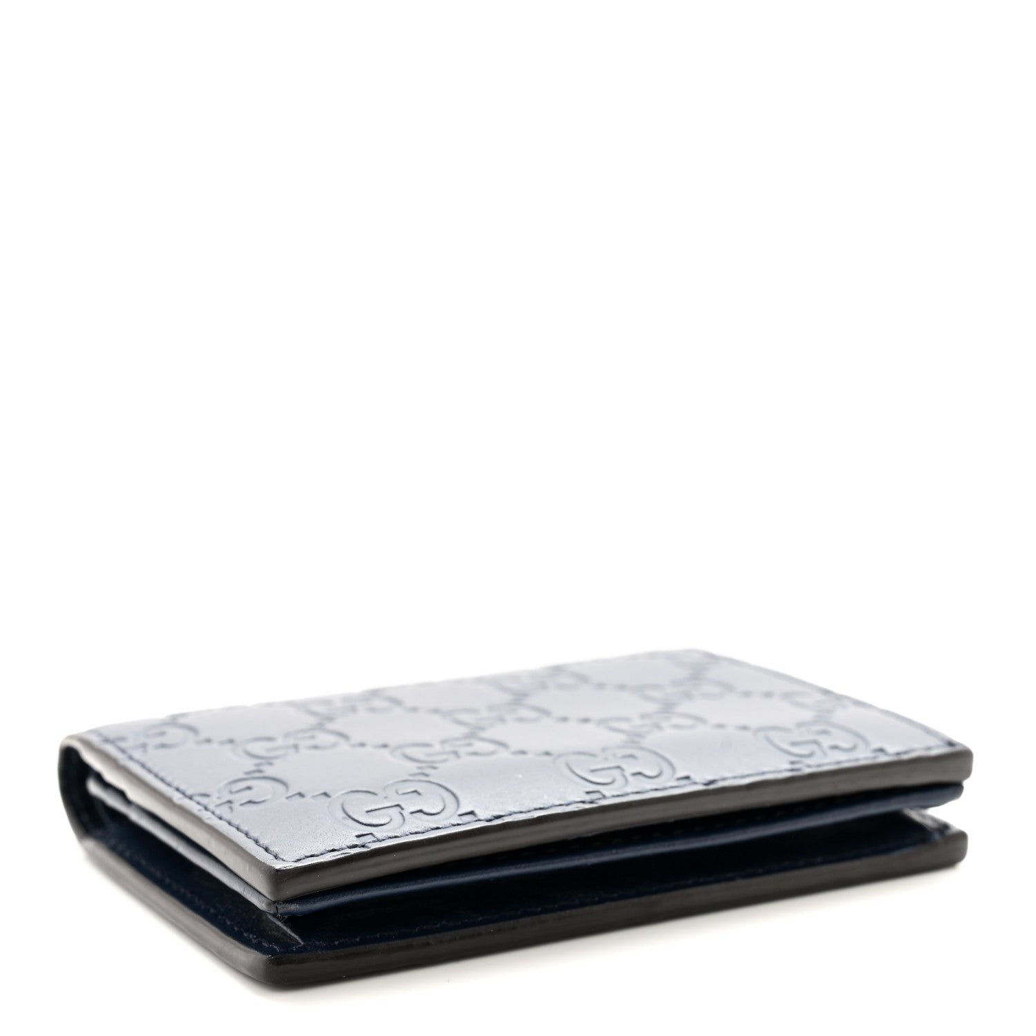 Gucci Guccissima Card Case Wallet Blue 4 of 13