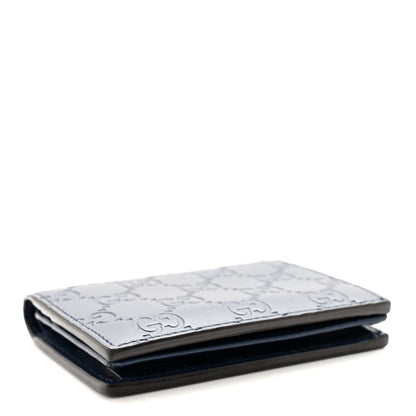 Gucci Guccissima Card Case Wallet Blue 4 of 13