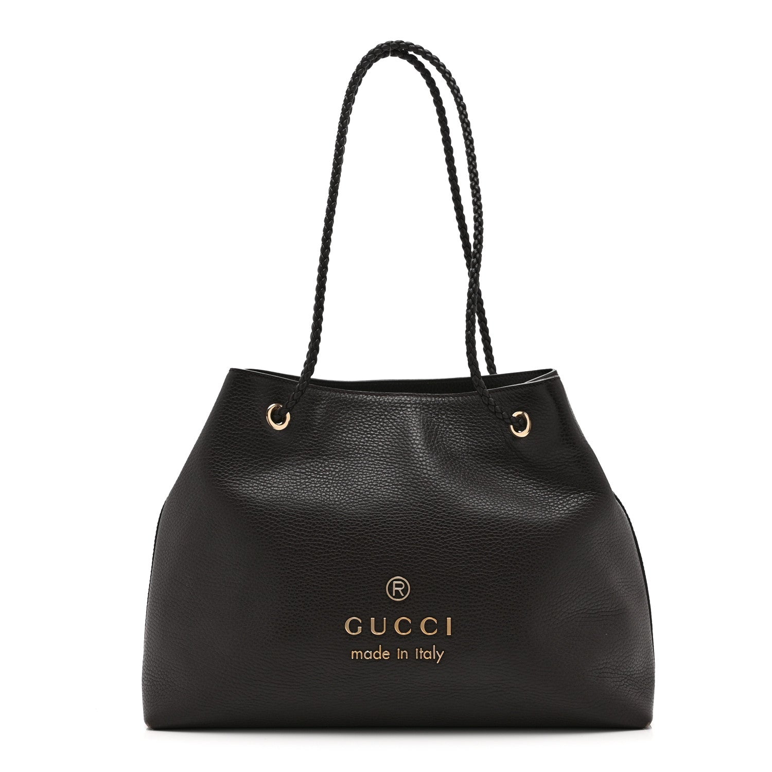 Gucci Calfskin Medium Braided Handle Gifford Tote Dark Brown 1 of 15