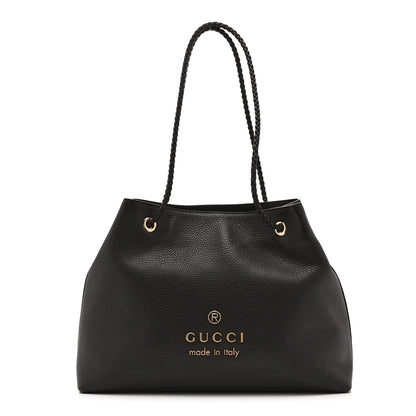 Gucci Calfskin Medium Braided Handle Gifford Tote Dark Brown 1 of 15