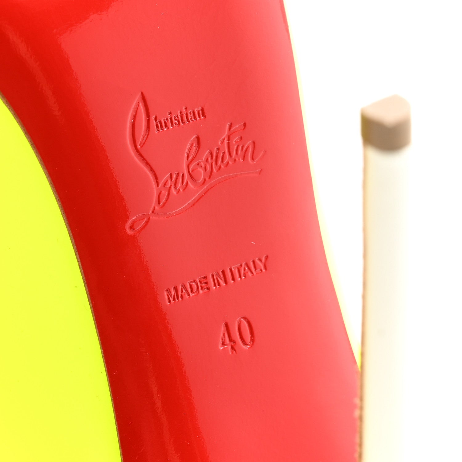 Christian Louboutin Matte Calfskin Jazz Calf Fluo So Kate 120 Pumps 40 Jaune White 7 of 13