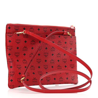 MCM Visetos Medium Crossbody Pouch Ruby Red 3 of 11