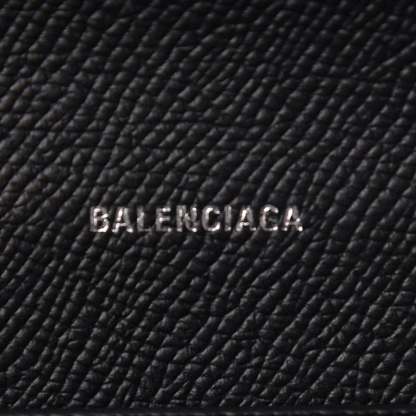 Grained Calfskin BB Phone Holder Wallet On Chain Black