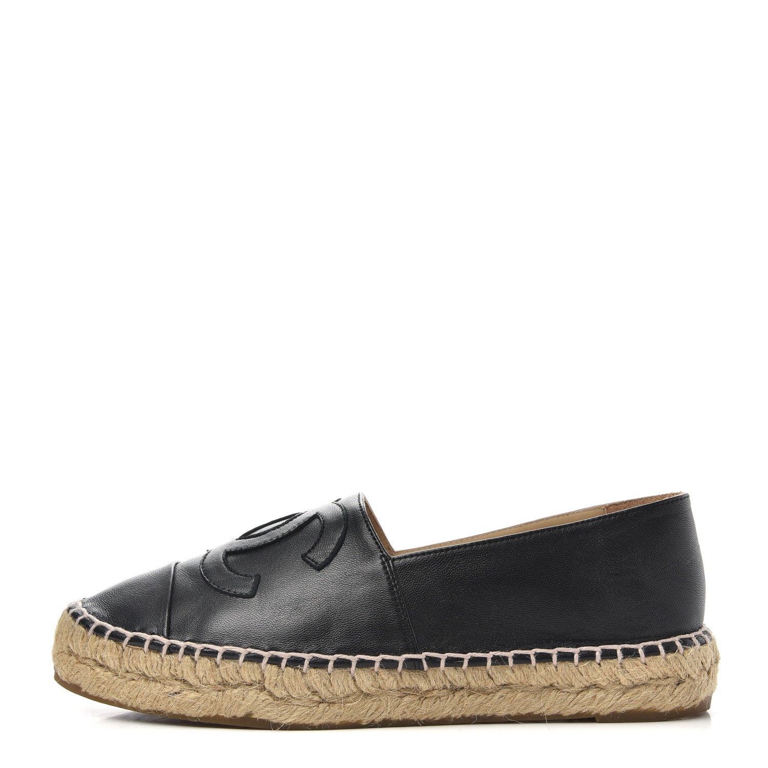 Chanel Lambskin CC Espadrilles 36 Black 1 of 10
