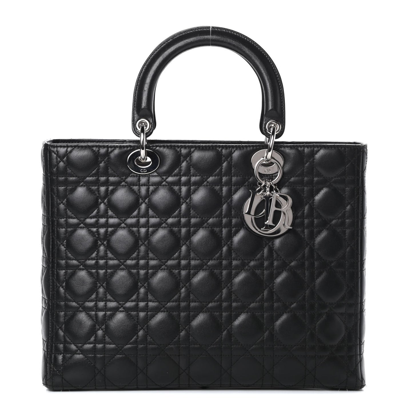 Lambskin Cannage Large Lady Dior Black