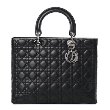 Christian Dior Lambskin Cannage Large Lady Dior Black 1 of 16
