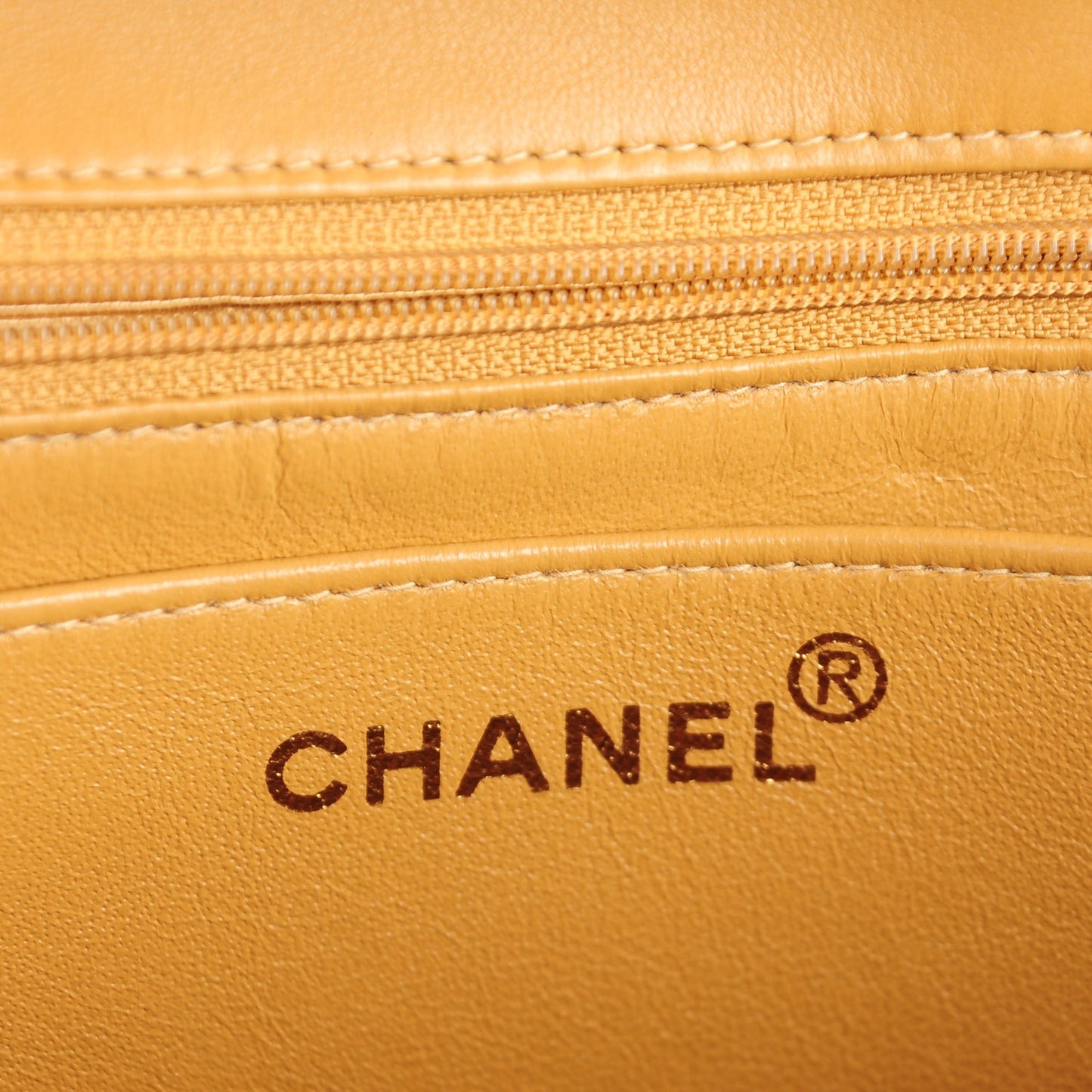 Lambskin Quilted Jumbo Single Flap Beige