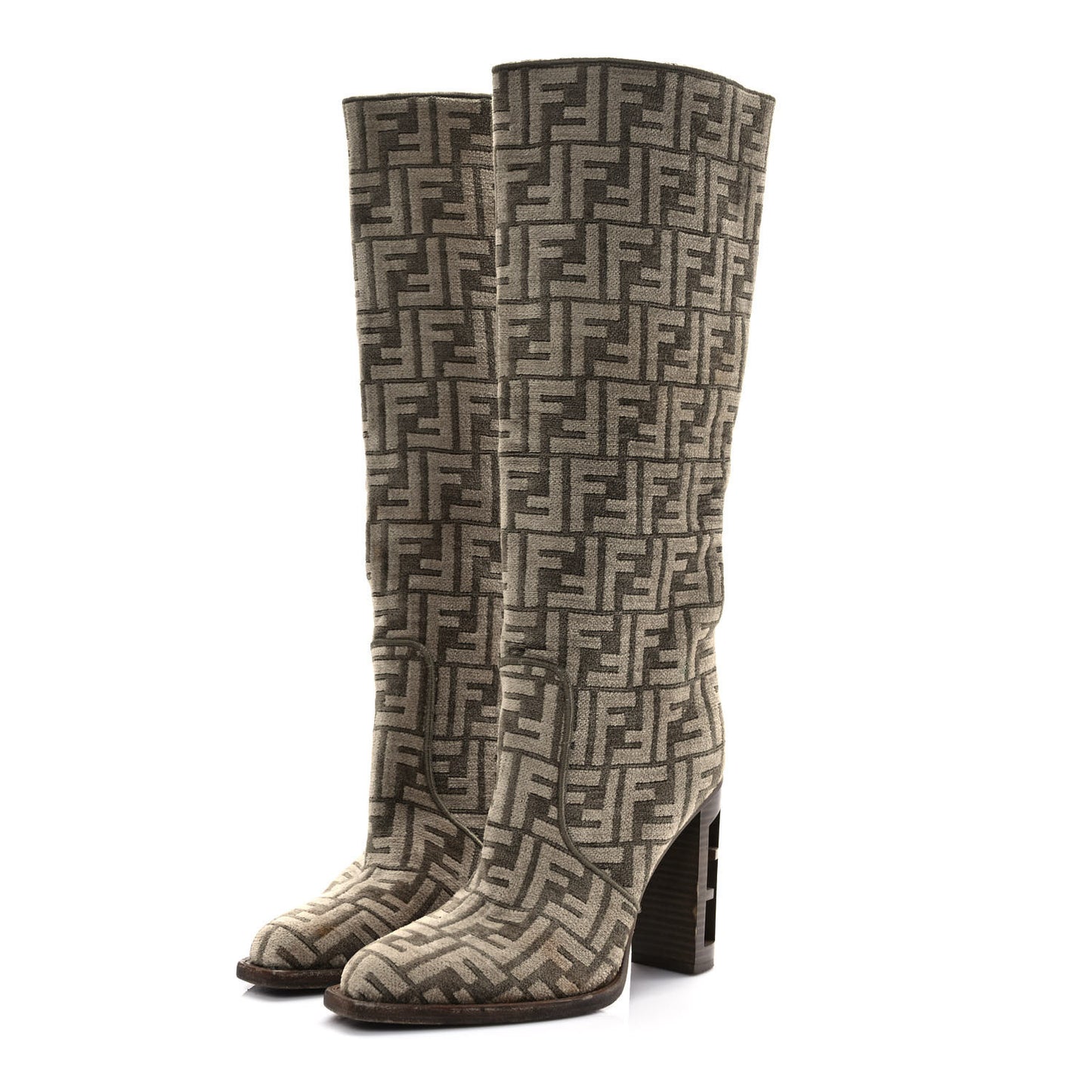 Chenille Jacquard FF 110mm Knee Boots 37 Tortora Nuvola
