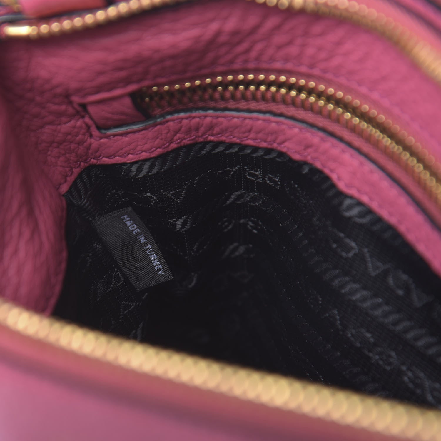 Prada Vitello Phenix Double Zip Crossbody Bag Peonia 8 of 10