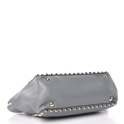 Valentino Garavani Vitello Small Rockstud Tote Grey 5 of 22