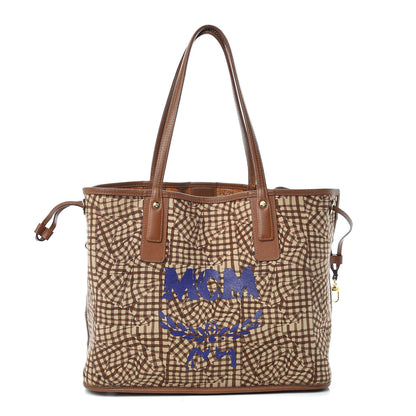MCM Visetos Medium Liz Reversible Shopper Tote Cognac 4 of 15