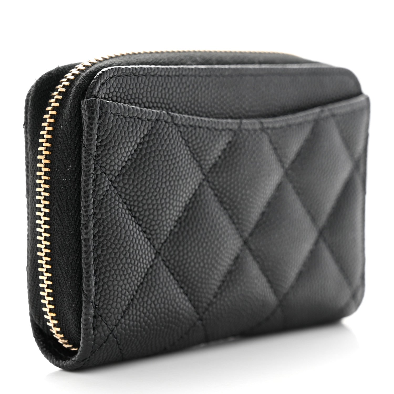 Chanel Caviar Enamel Coco Casino Quilted Zip Coin Purse Black 3 of 8