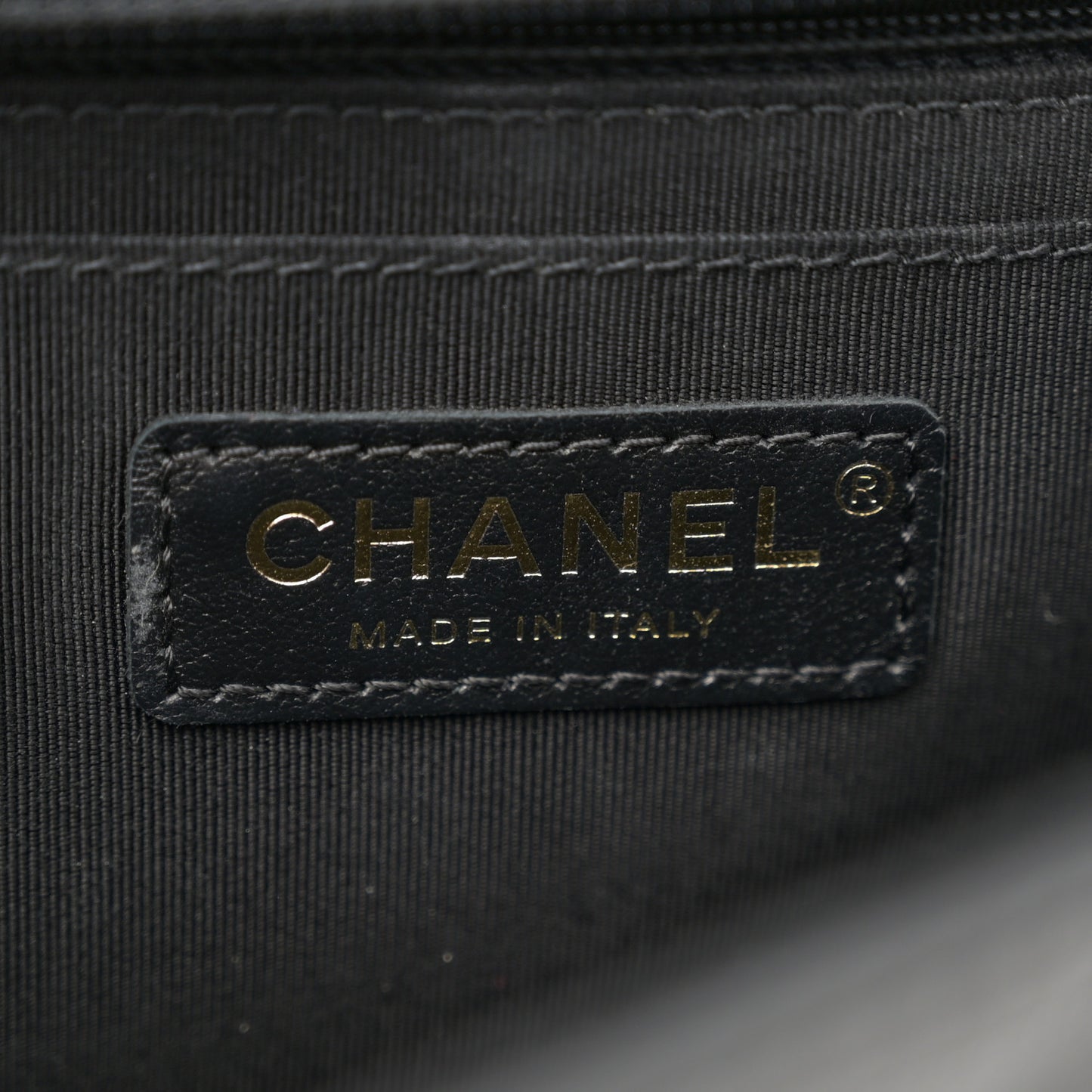 Calfskin Chevron Quilted Large Statement Flap Black