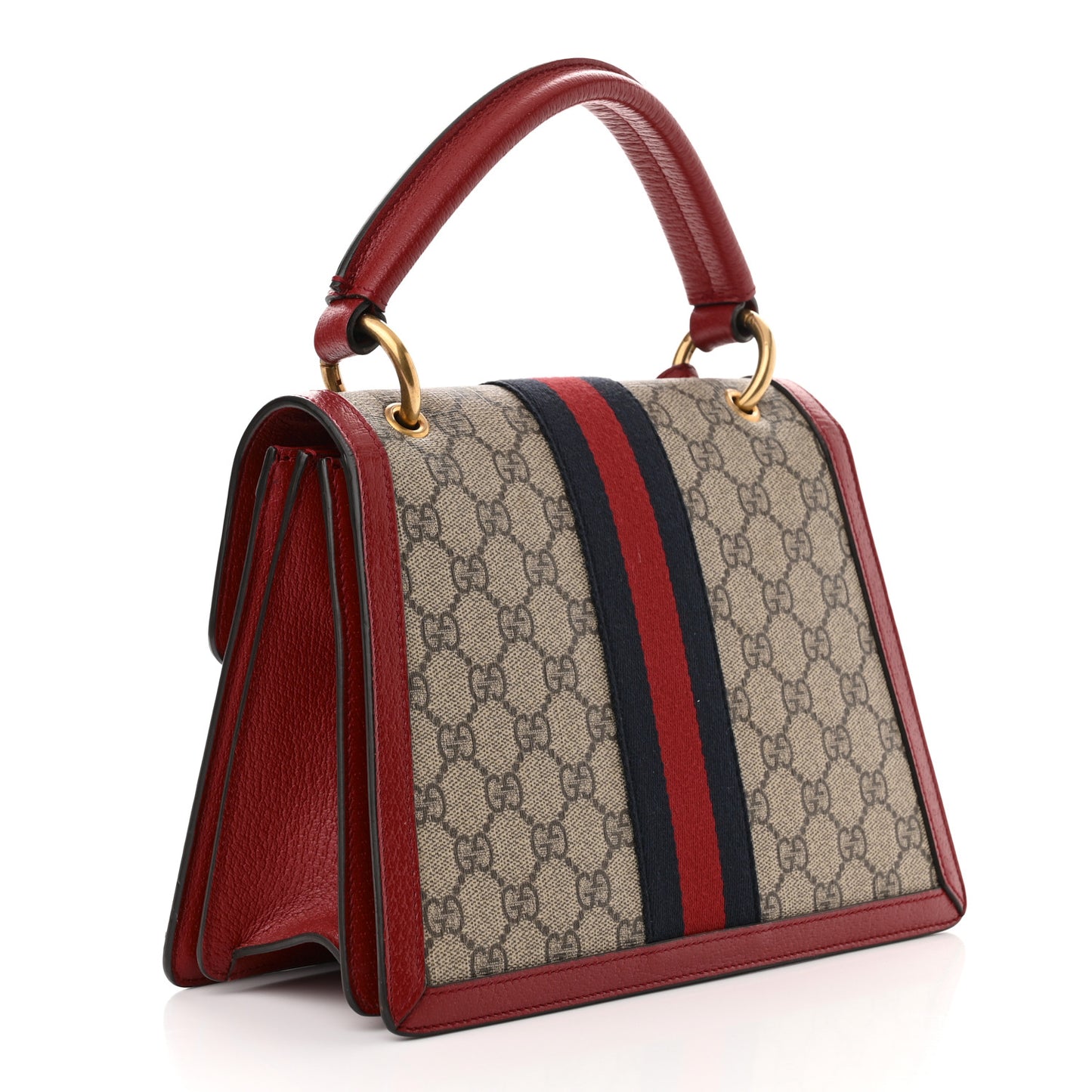 GG Supreme Monogram Small Queen Margaret Top Handle Bag Red