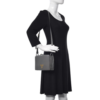 Prada Vitello Daino Crossbody Flap Marmo 2 of 12