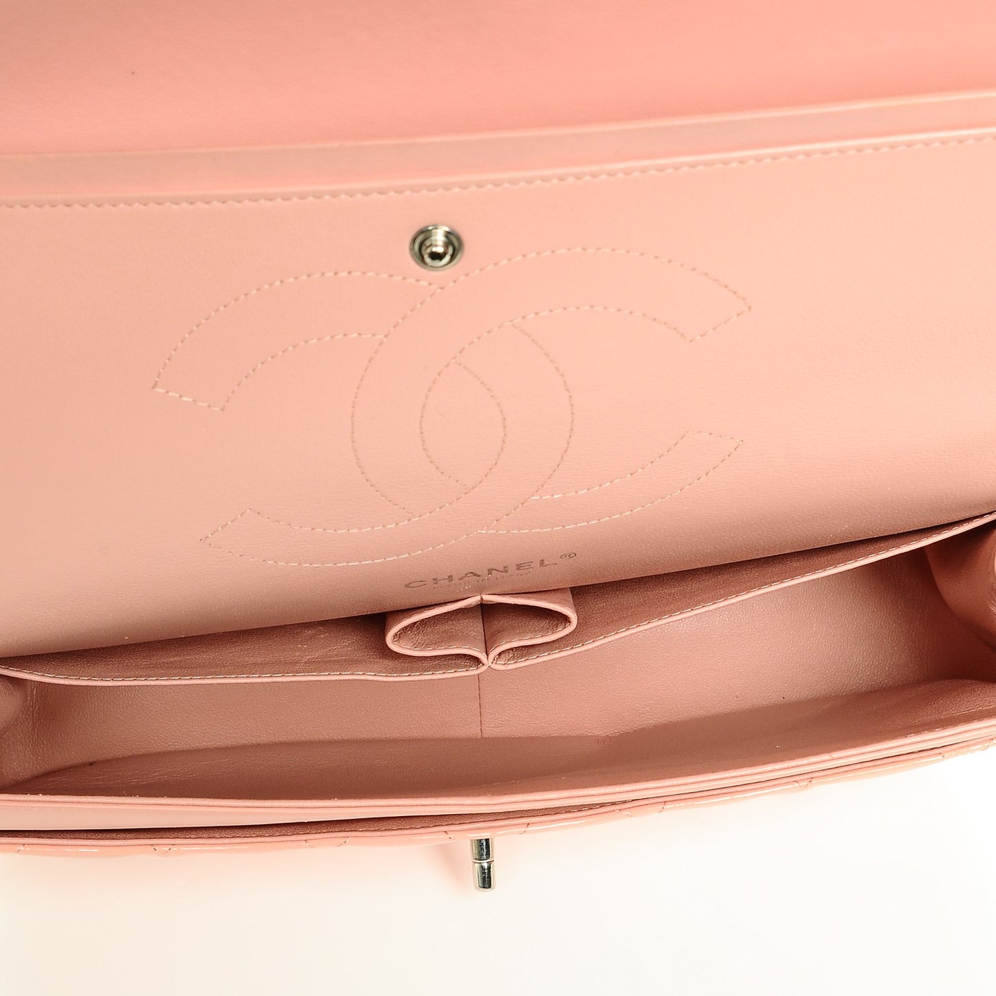 Patent Quilted Jumbo Double Flap Pink
