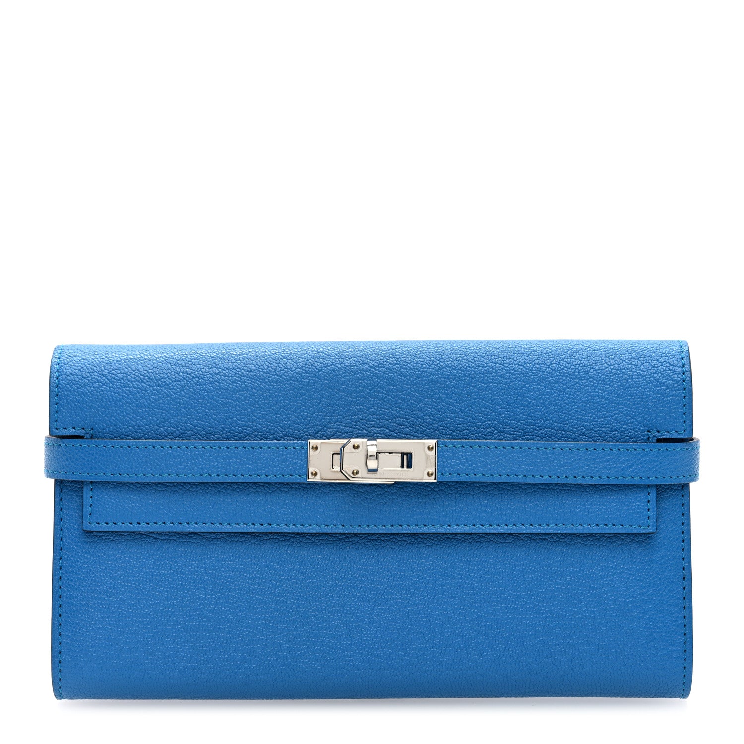 Hermes Chevre Mysore Kelly Longue Wallet Bleu Zanzibar 1 of 8