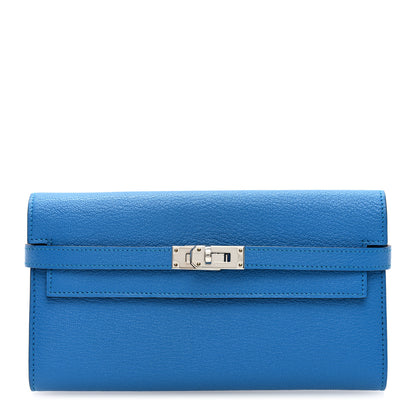 Hermes Chevre Mysore Kelly Longue Wallet Bleu Zanzibar 1 of 8