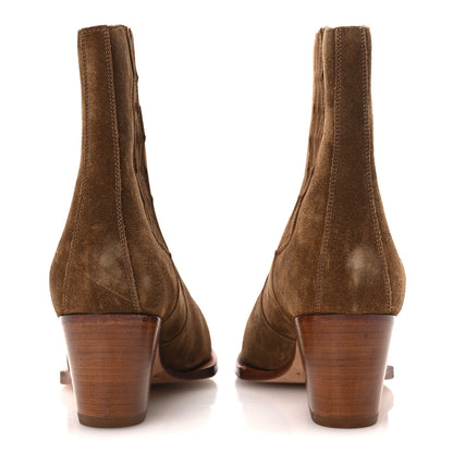Hermes Suede Womens Vegas Ankle Boot 40 Brun Fume 6 of 16
