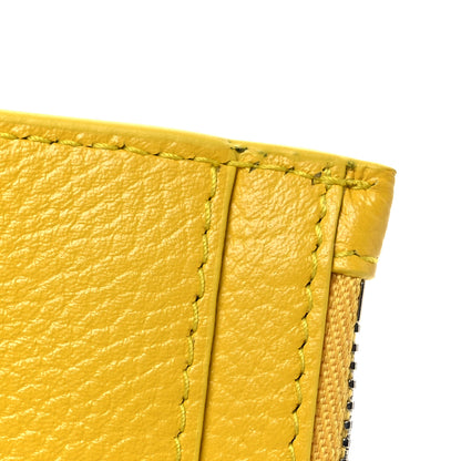 Balenciaga Grained Calfskin Logo Large Cash Long Coin Card Holder Yellow White 10 of 11
