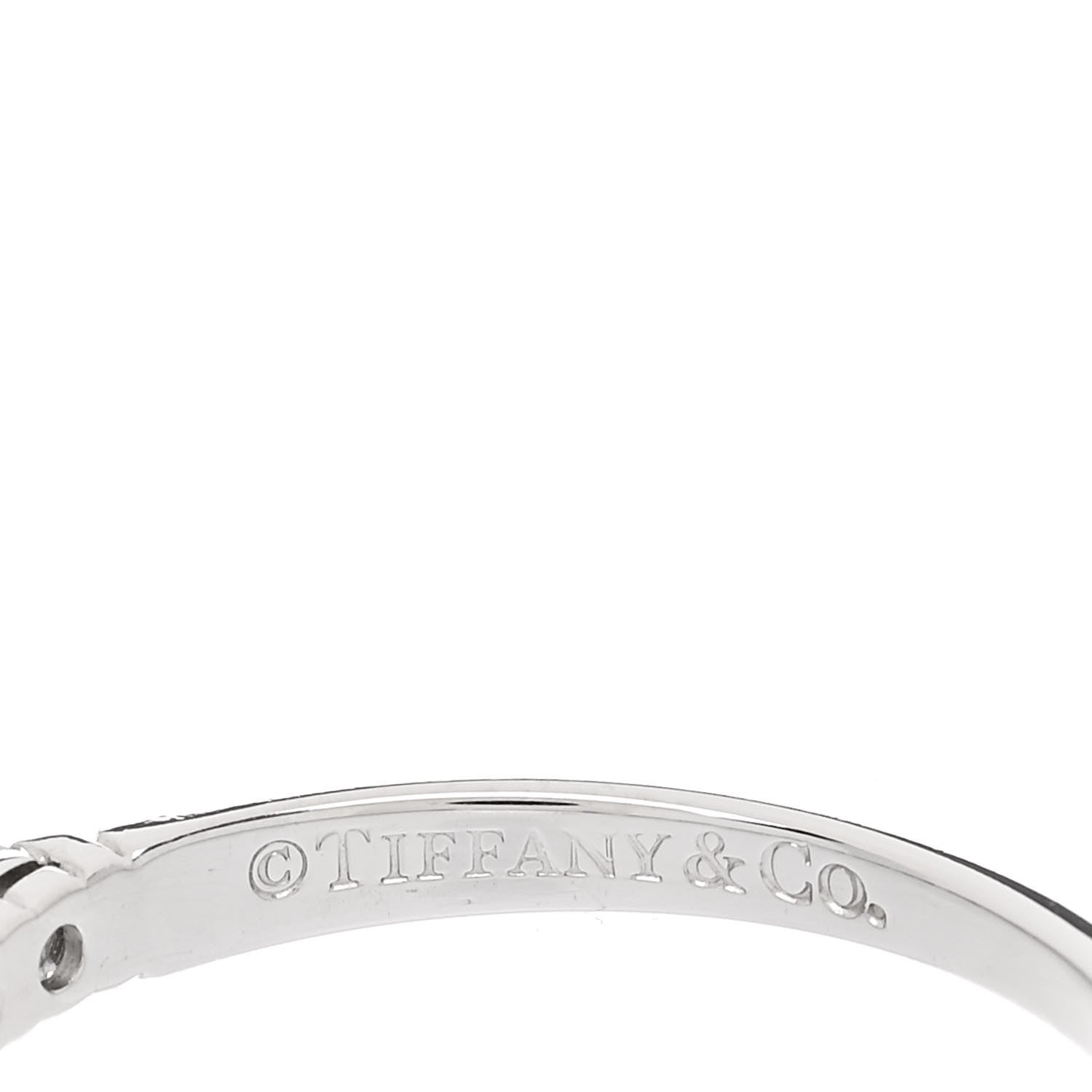 Tiffany Platinum Diamond .27ct 2.2mm Half Circle Embrace Band Ring 49 5 4 of 5
