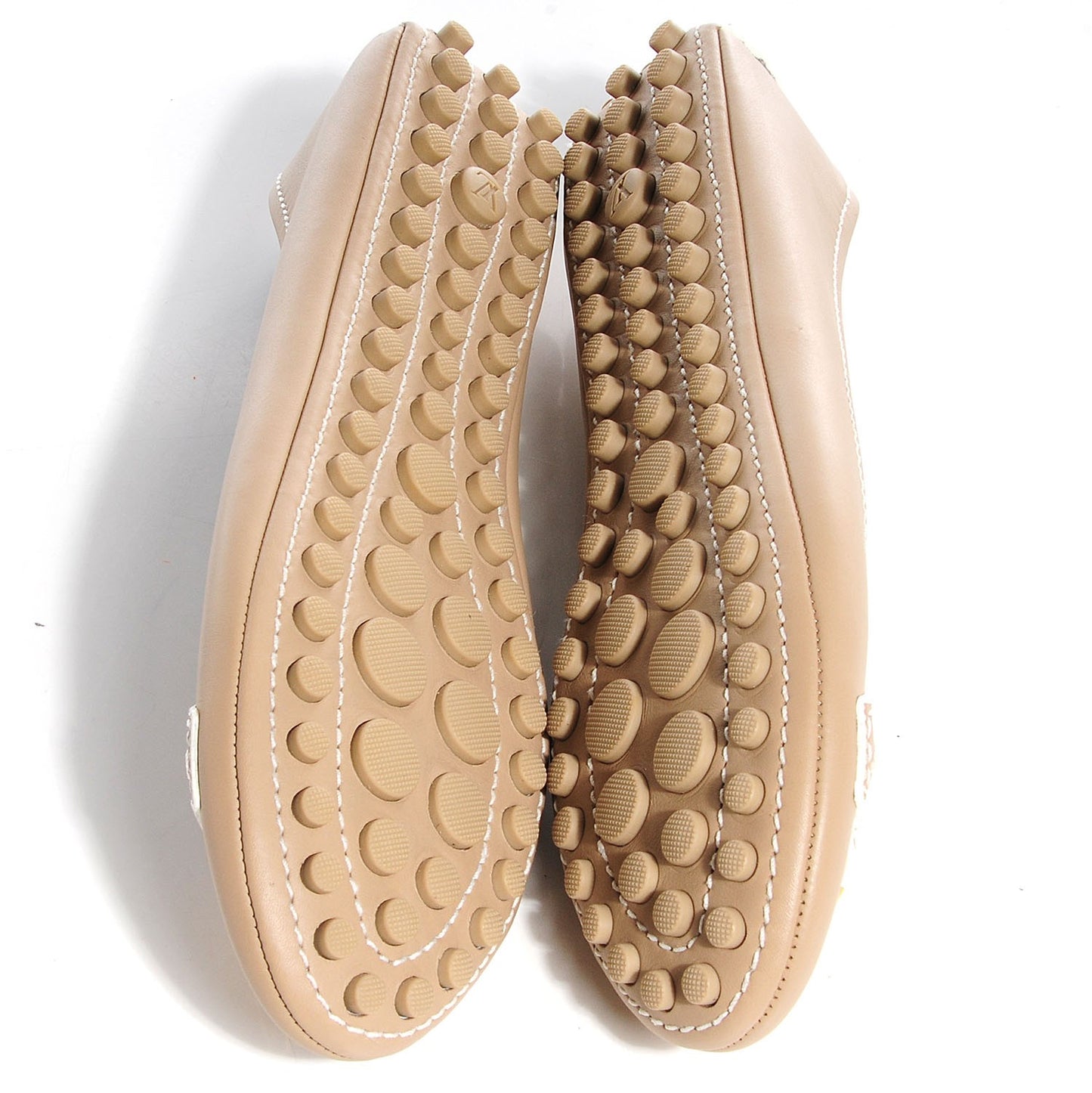 Leather Oxford Ballerina Flats Beige 37