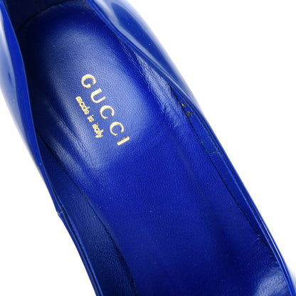 Gucci Patent Gloria Pumps 35 Deep Zaffiro 8 of 11