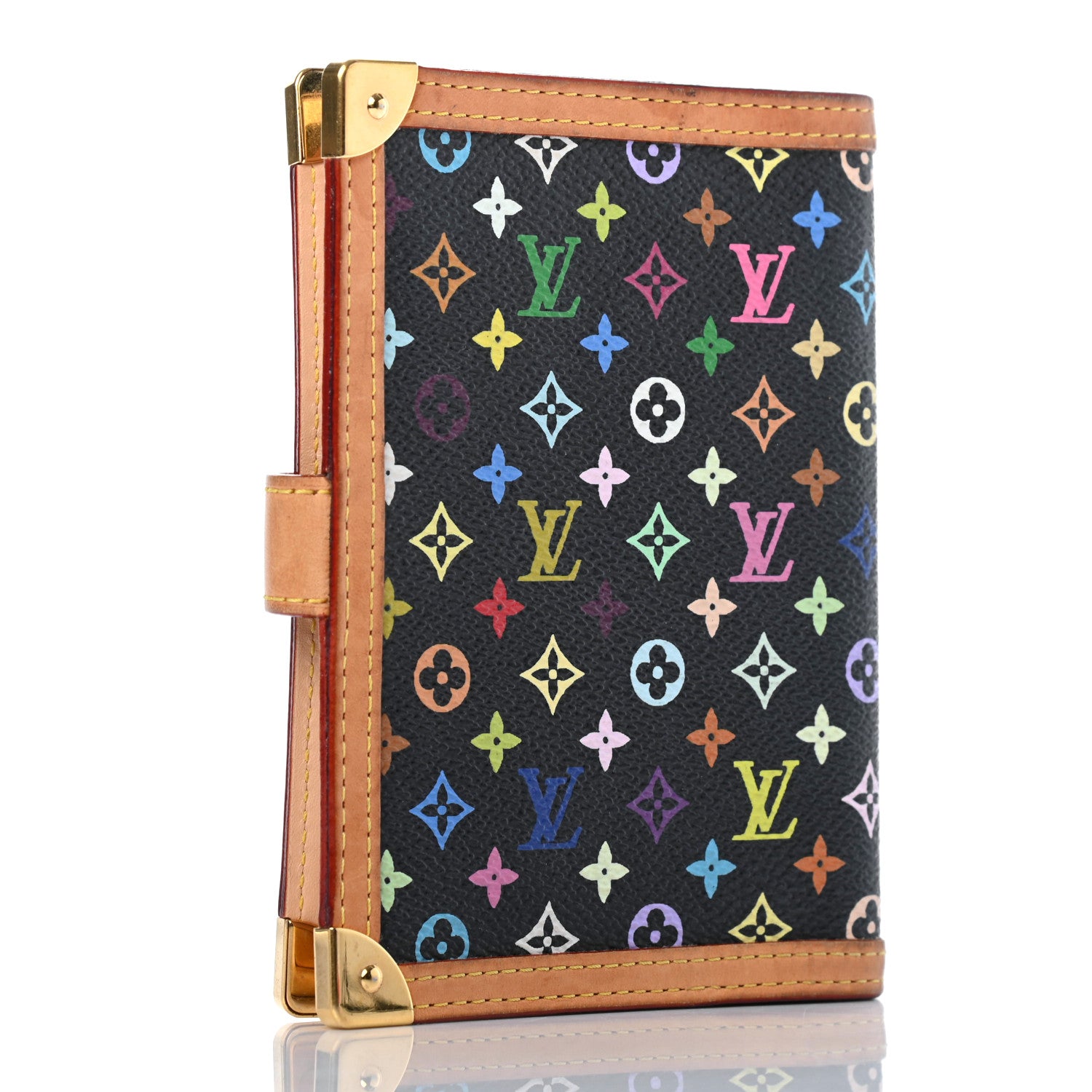 Louis Vuitton Monogram Multicolor Small Ring Agenda Cover Black 3 of 9