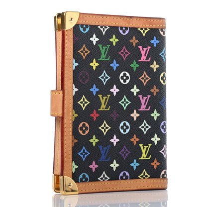 Louis Vuitton Monogram Multicolor Small Ring Agenda Cover Black 3 of 9