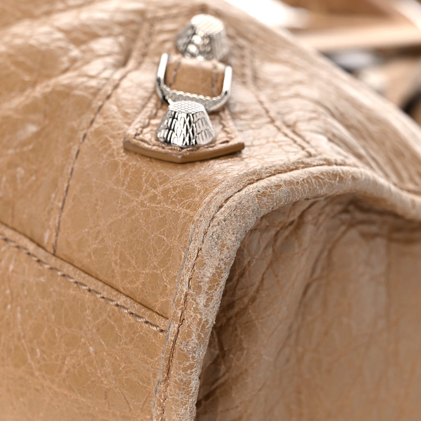 Agneau Giant 12 Silver Hardware City Beige Nougatine