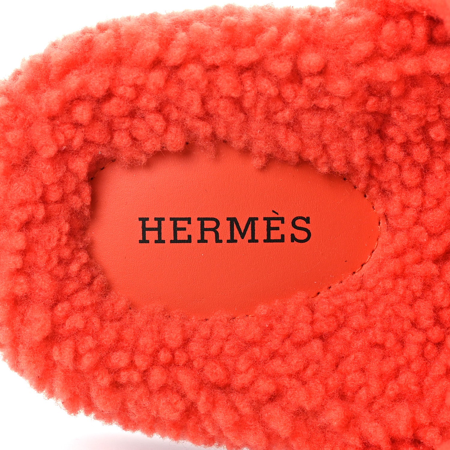 Hermes Woolskin Womens Chypre Sandals 37.5 Orange 7 of 8