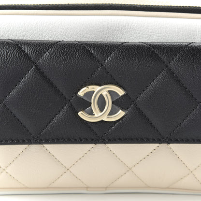 Chanel Goatskin Quilted Waist Bag Beige White Black 10 of 10