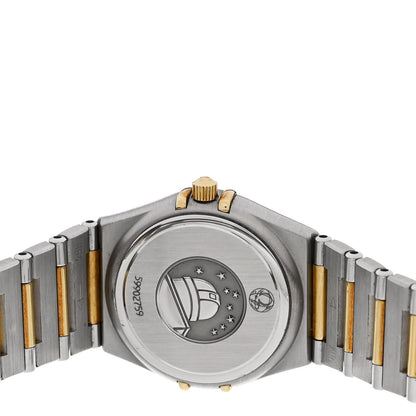 Omega Stainless Steel 18K Yellow Gold Diamond Bezel Mother of Pearl Gemstone 25mm Constellation Quartz Watch 1365.79.00 4 of 4