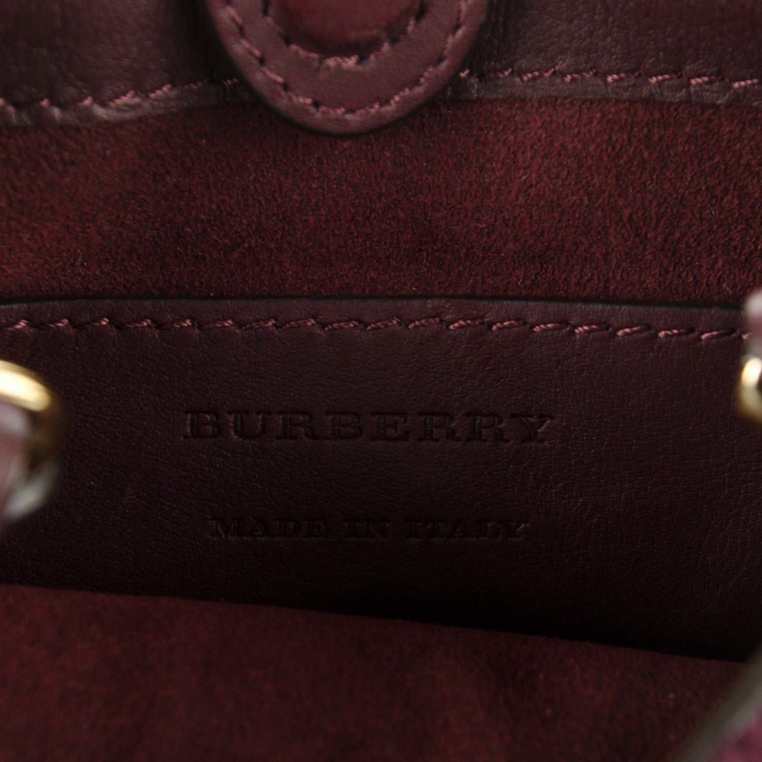 Burberry Suede Fringe House Check Baby Bucket Bag Elderberry 6 of 9