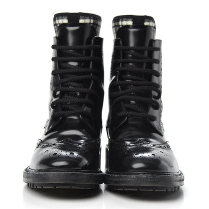 Christian Dior Calfskin Tartan D-Order Low Boot 36 Black White 2 of 9