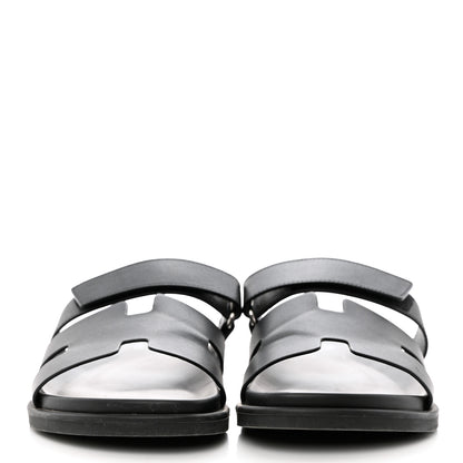 Hermes Calfskin Mens Chypre Sandals 44 Black 2 of 11