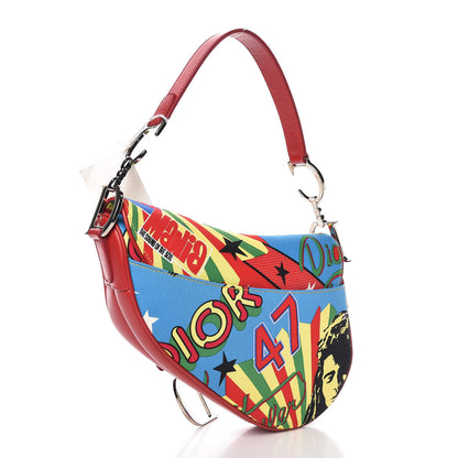 Christian Dior Canvas Bob Marley Saddle Bag Multicolor 3 of 10