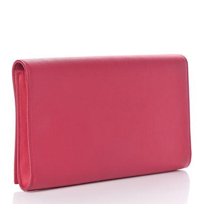 Saint Laurent Calfskin Monogram Large Belle De Jour Clutch Lipstick Fuchsia 3 of 6
