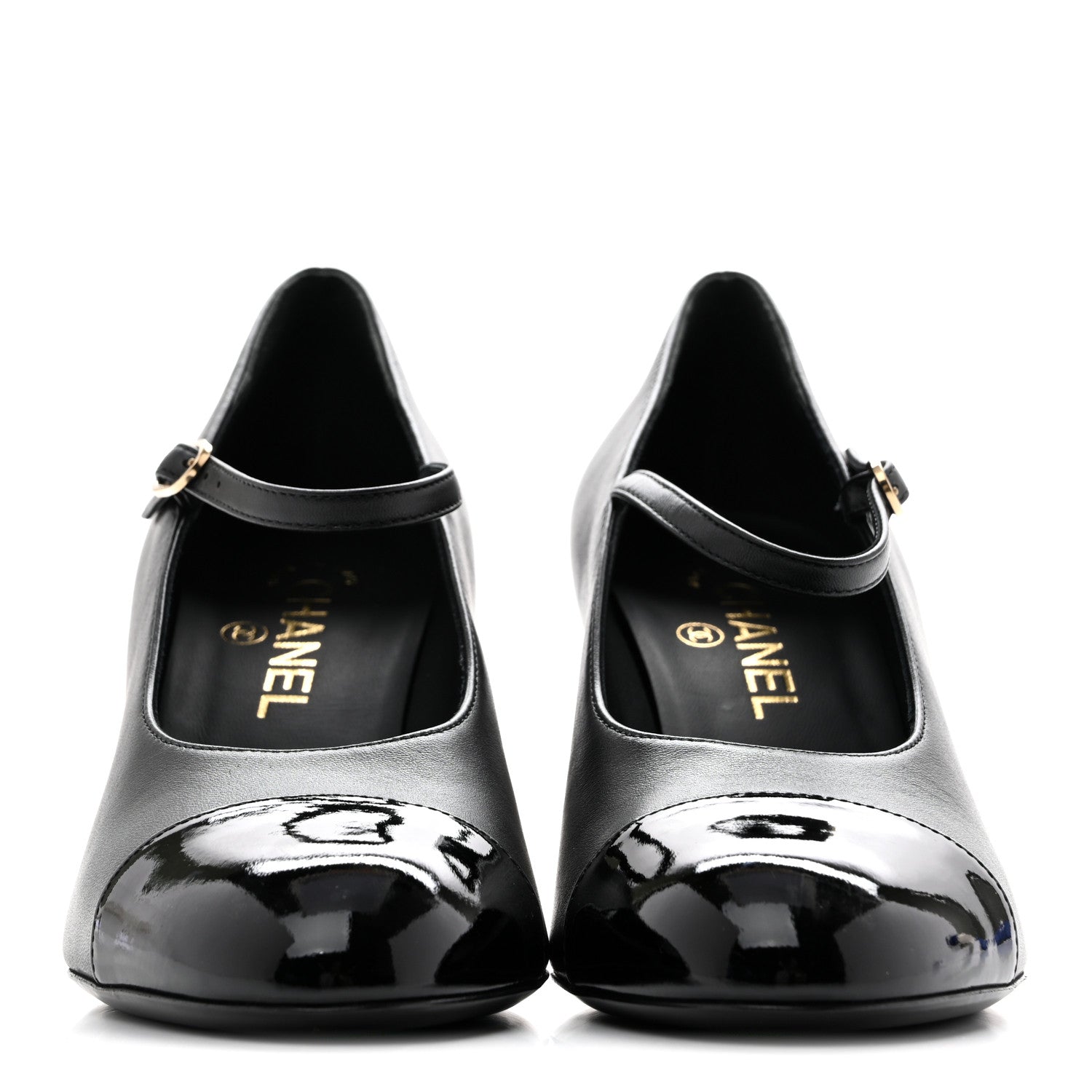 Chanel Lambskin Patent Cap Toe Pearl Ball Mary Janes 39 Black 3 of 10
