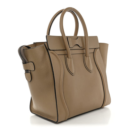 Celine Drummed Calfskin Mini Luggage Dune 3 of 9