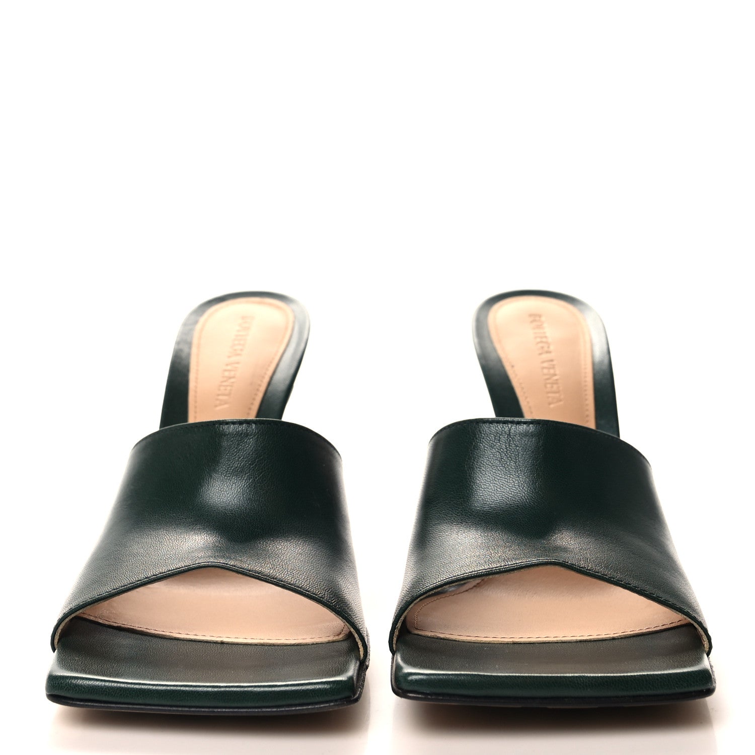 Bottega Veneta Lambskin Stretch Mule Sandals 38 Pine Green 2 of 8