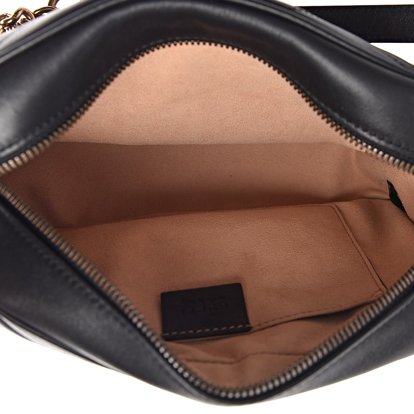 Calfskin Matelasse Small GG Marmont Chain Shoulder Bag Black