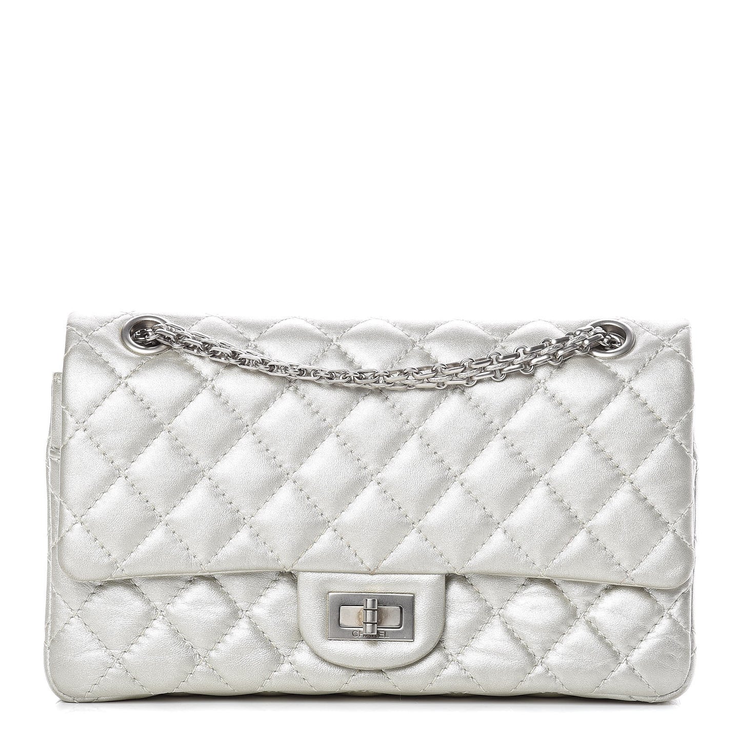 Metallic Aged Calfskin 2.55 Reissue 225 Flap Silver