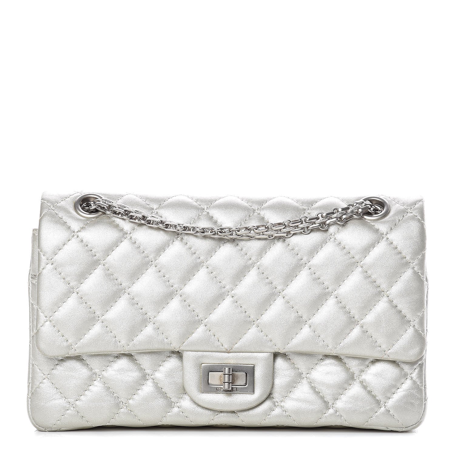 Chanel Metallic Aged Calfskin 2.55 Reissue 225 Flap Silver 1 of 11