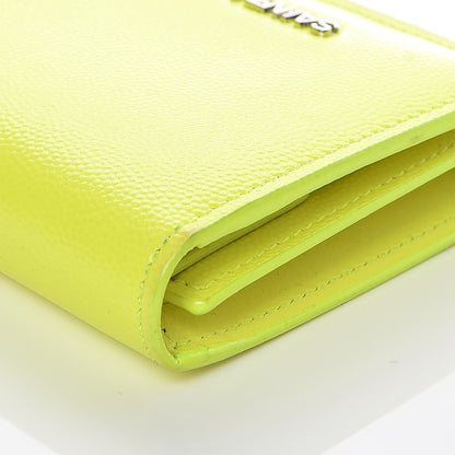 Saint Laurent Grain De Poudre Letters Compact Wallet Fluo Yellow 13 of 14