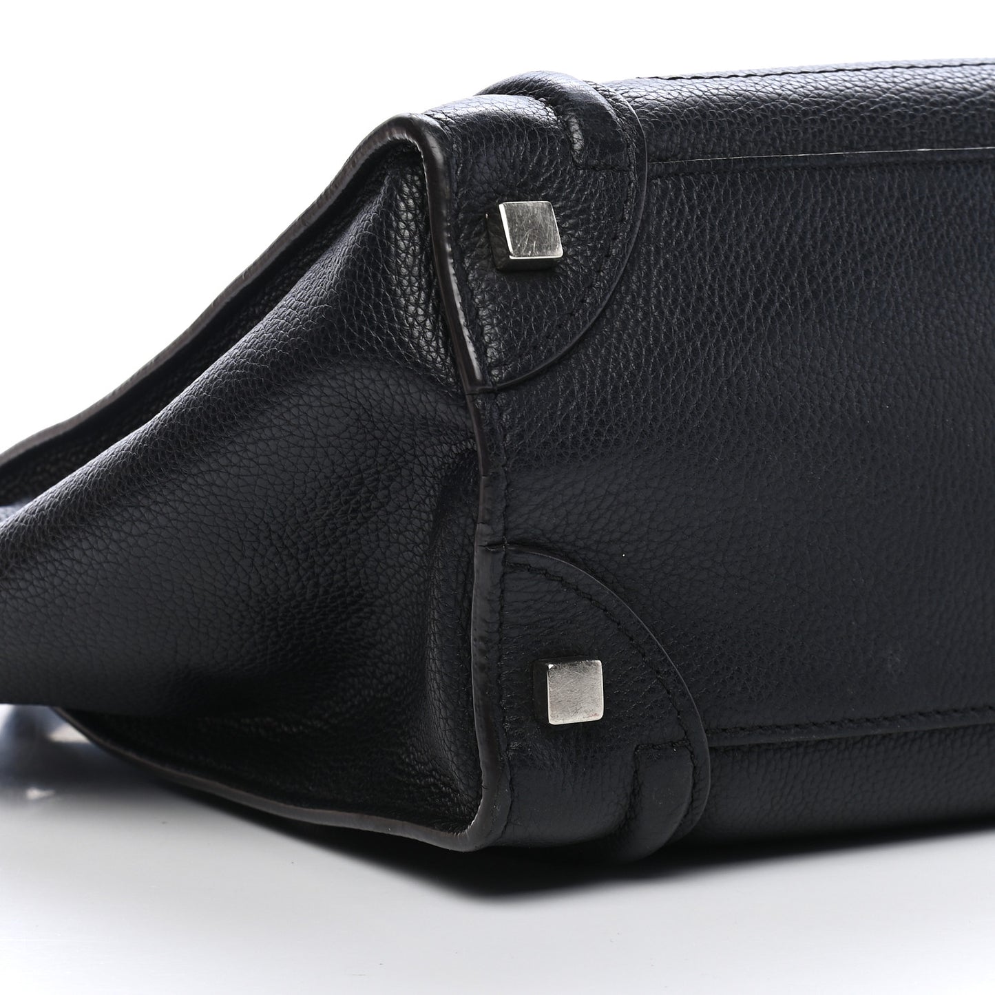 Drummed Calfskin Micro Luggage Black